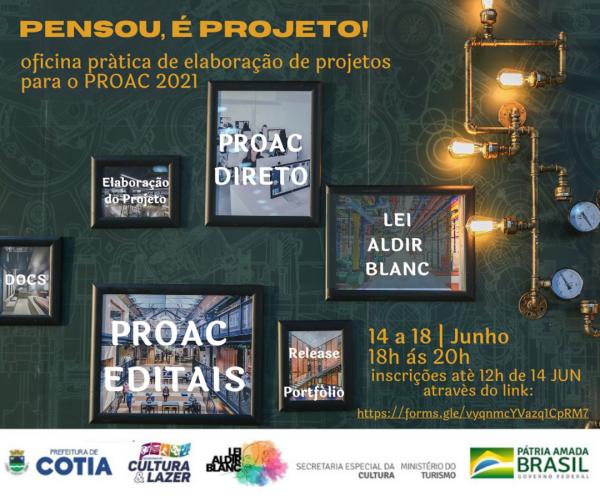 Inscrições abertas para oficinas exclusivas para artistas e produtores culturais de Cotia
