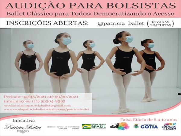 Premiado, projeto de Ballet Clássico abre inscrições para audição de bolsistas em Cotia