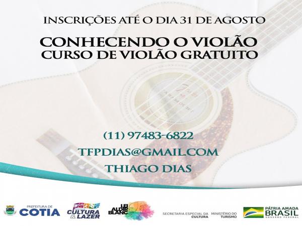 Entre 11 e 31/08: Inscrições abertas para o Projeto ‘Conhecendo o Violão’