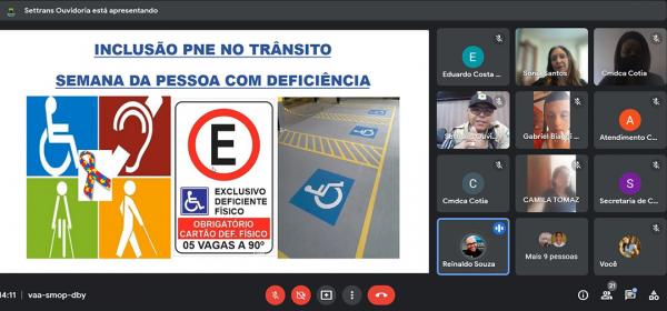 Inclusão no Trânsito é tema da segunda palestra na Semana da Pessoa com Deficiência Intelectual e Múltipla