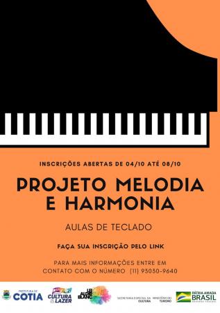 Inscrições abertas para aulas gratuitas de teclado do projeto Melodia e Harmonia