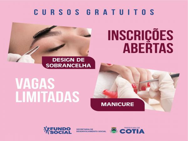 Inscrições abertas para curso de manicure e de design de sobrancelhas