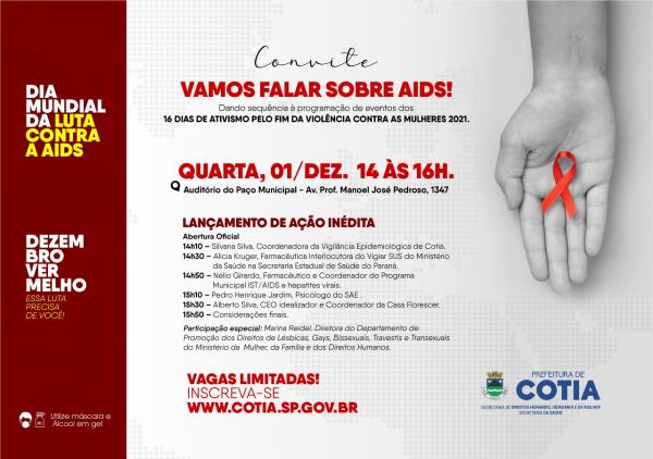 Prefeitura de Cotia lança nova Ação em Saúde no Dia Mundial de Luta contra a AIDS