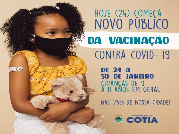 Crianças de 9 a 11 anos sem comorbidades já podem ser vacinadas contra a Covid
