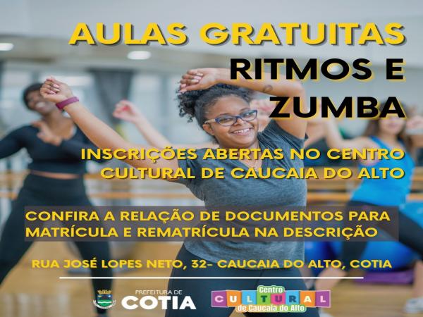 Abertas as inscrições para aulas de Zumba e Ritmos no Centro Cultural de Caucaia