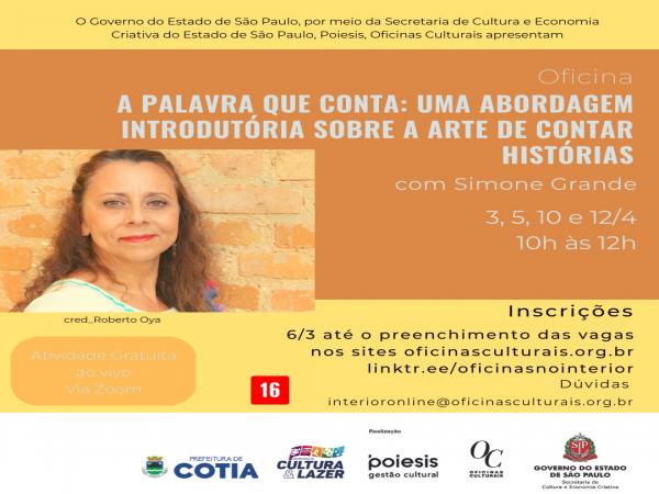 Inscrições abertas para diversas oficinas culturais em parceria com a Poiesis
