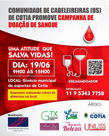 Comunidade de cabeleireiras (os) de Cotia promove campanha de doação de sangue