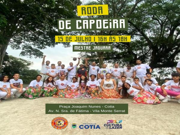 Cultura na Praça: Dia 15/07 (sábado) tem Roda de Capoeira em Cotia