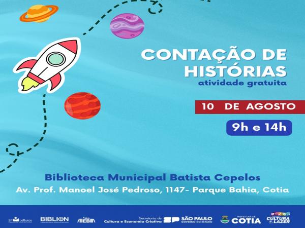 Dia 10 de agosto, Cotia terá contação de histórias com a Cia. Mapinguary