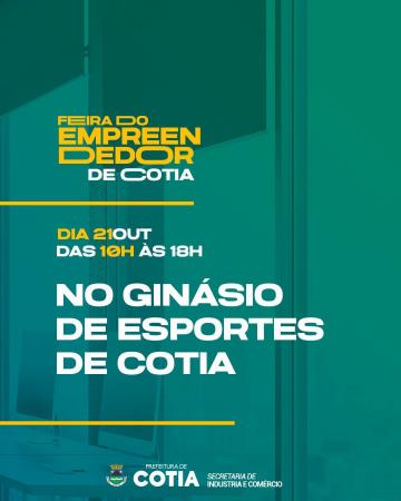 Feira do Empreendedor de Cotia reúne 43 expositores no sábado (21/10)