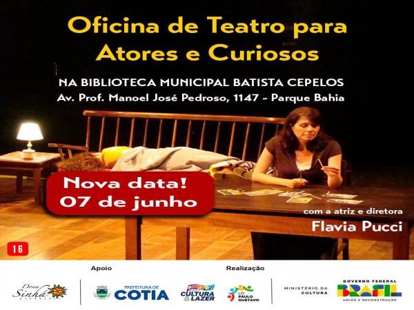 Inscrições abertas para mais uma edição da oficina ‘Atuação para atores e curiosos’