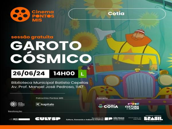 Nos dias 26 e 29/06, a Biblioteca Batista Cepelos receberá sessões de cinema abertas ao público