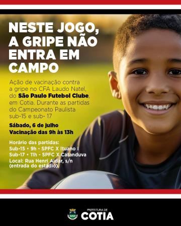 No dia 6 de julho, cotianos vão bater um bolão contra a gripe no CFA Laudo Natel, o CT do São Paulo
