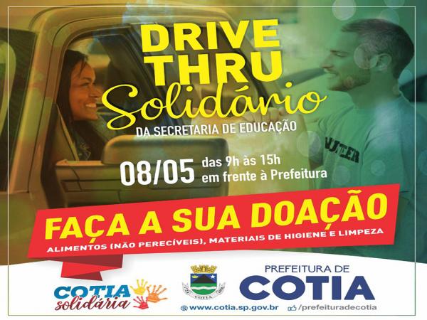 Sexta-feira (8/05) tem “Drive-thru Solidário” em frente à Prefeitura de Cotia